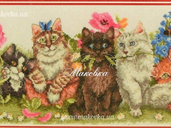 PCE729 Котята в ряд (Kittens In A Row) ANCHOR набор для вышивания