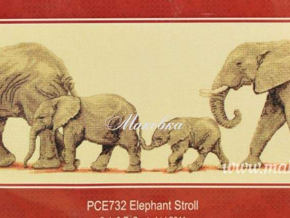 PCE732 Слоны на прогулке (Elephant Stroll) ANCHOR набор для вышивания PCE732 Слоны на прогулке (Elephant Stroll) ANCHOR набор для вышивания
