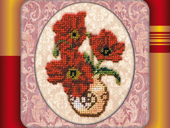 Вышивка бісером  АМ-002 Ваза с маками, Абрис Арт