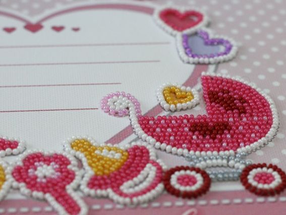 Набор для вышивания чешским бисером AB-603 Метрика для девочки Абрис Арт