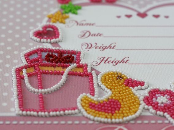 Набор для вышивания чешским бисером AB-603 Метрика для девочки Абрис Арт