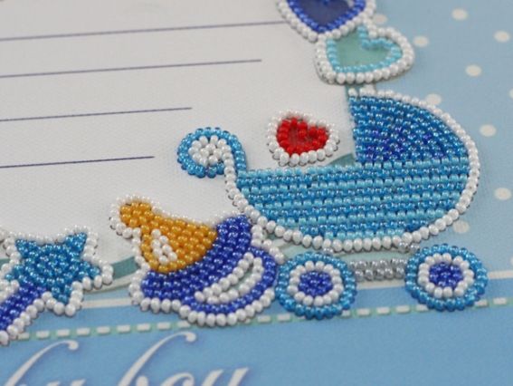 Набір для вишивання бісером АВ-604, Метрика для хлопчика Абріс Арт,