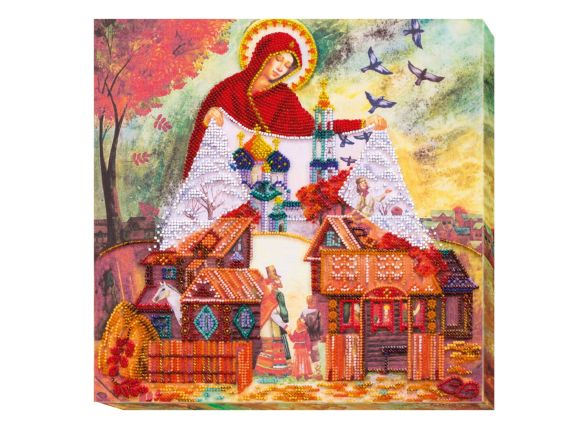 Ікона бісером Світле свято Покрова , AB-569 Абрис Арт Ікона бісером Світле свято Покрова , AB-569 Абрис Арт