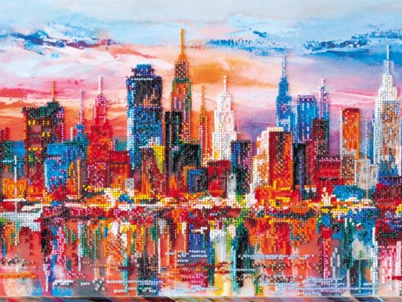 Набір для вишивання бісером AB-637 Вечірнє місто Абріс Арт