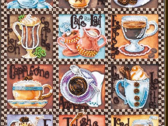 Набор для вышивания чешским бисером AB-638 Кофейная карта , Абрис Арт