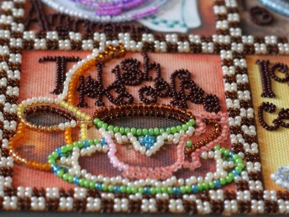 Набор для вышивания чешским бисером AB-638 Кофейная карта , Абрис Арт