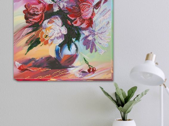 Набір для вишивання бісером AB-660 Мальовничі півонії Абріс Арт