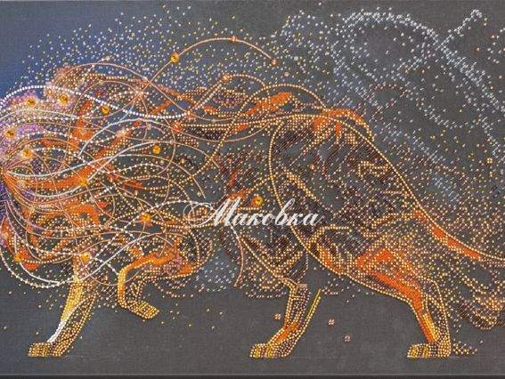 Вышивка бісером AB-742 Золотой лев Абрис Арт Вышивка бісером AB-742 Золотой лев Абрис Арт