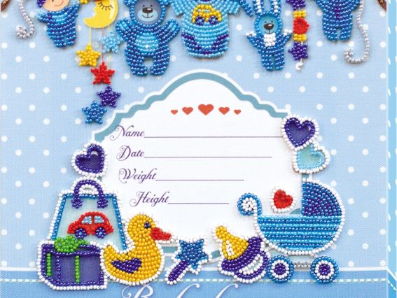 Набір для вишивання бісером АВ-604, Метрика для хлопчика Абріс Арт,