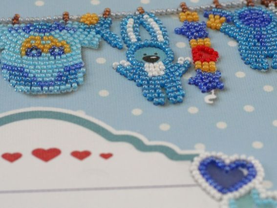 Набір для вишивання бісером АВ-604, Метрика для хлопчика Абріс Арт,