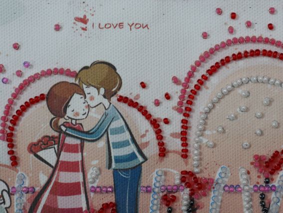 Набір для вишивання бісером Сумка Закохані і зайка, АСА-001, Абрис Арт