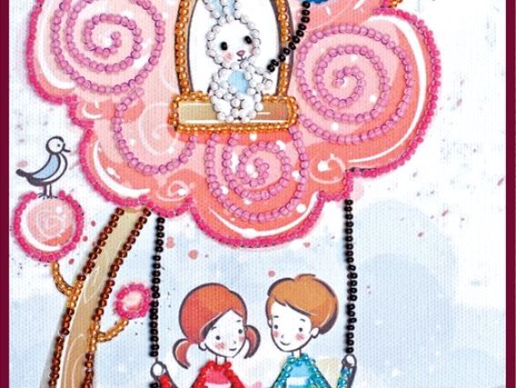 Набор для вышивания бисером Сумка Качельки, АСА-008, Абрис Арт