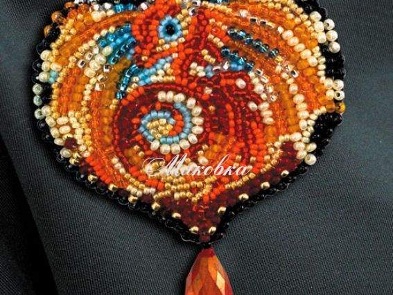 Брошь Дракон AD-005, Абріс Арт Набір для вишивання бісером прикраси Брошь Дракон AD-005, Абріс Арт Набір для вишивання бісером прикраси