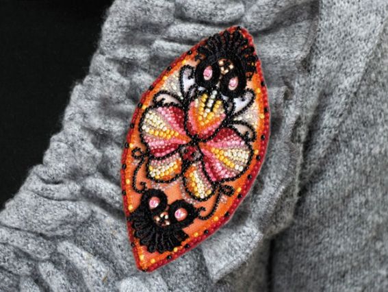 Набор для вишивання Прикраса AD-012 Грайливі завитки, бісер. Абріс Арт