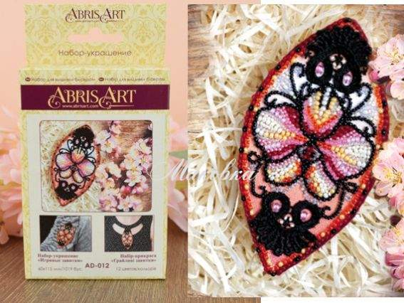 Брошь AD-012 Грайливі завитки, Абріс Арт Набір для вишивання бісером прикраси