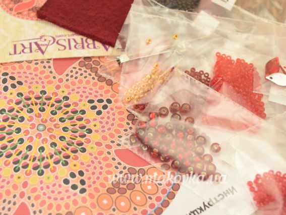 Набор для вишивання Прикраса AD-020 Мак, бісер. Абріс Арт