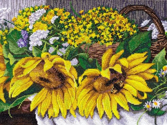AH-030 Соняшники, Абрис Арт набір для вишивання хрестом AH-030 Соняшники, Абрис Арт набір для вишивання хрестом