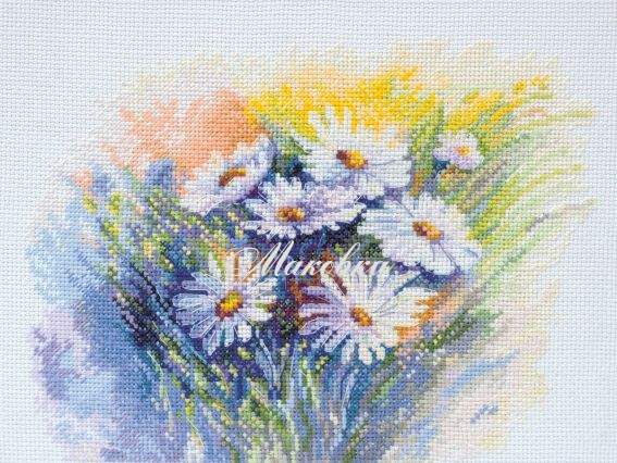 АН-054 Акварельні ромашки, Абрис Арт набір для вишивання хрестом АН-054 Акварельні ромашки, Абрис Арт набір для вишивання хрестом