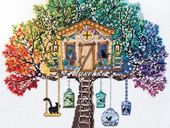 АН-061 Кошкин дом Абрис Арт набор для вышивания крестом