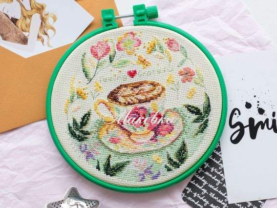 AHM-011 Чашечка, Абрис Арт набор с пяльцами для вышивания нитками