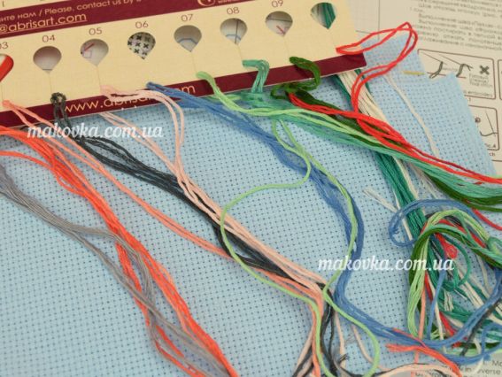 AHM-018 Баранці перед сном, набір з пяльцями для вишивання хрестом, Абріс Арт