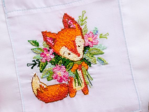 Букетик (лисичка), Абрис Арт Набор для вышивания крестом на одежде AHO-001 Букетик (лисичка), Абрис Арт Набор для вышивания крестом на одежде AHO-001