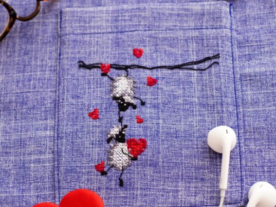 Набір для вишивання хрестиком на одязі AHO-005 Bеселі баранці  , Абріс Арт