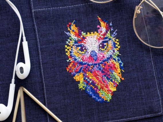 Набір для вишивання хрестиком на одязі AHO-010 Совонька-малятко Абріс Арт