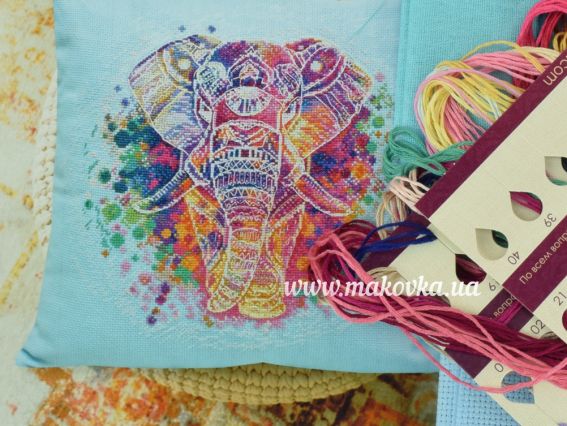 Набір для вишивання хрестиком подушки AHP-001 Слон, Абріс Арт