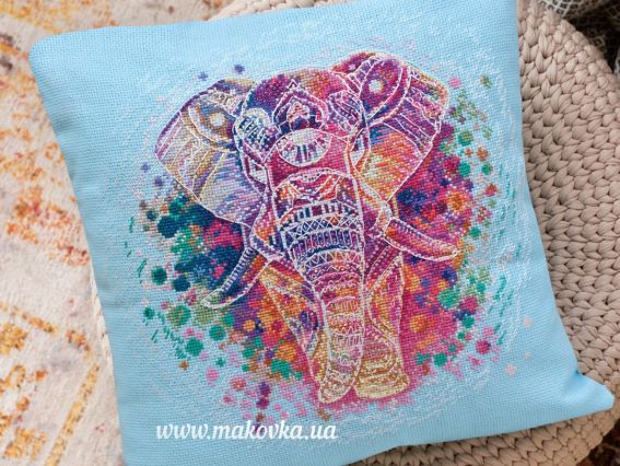 AHP-001 набор-подушка Слон, Абрис Арт вышивание нитками