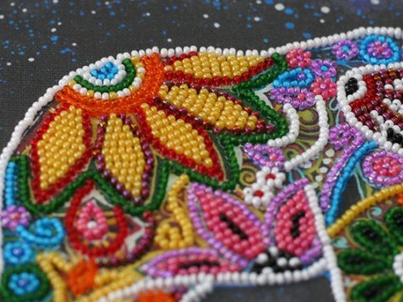 Набір для вишивання бісером міді AMB-046 Індійський слон Абріс Арт