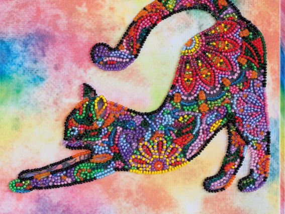 Набор для вышивания бисером миди AMB-060 Игривый котенок Абрис Арт