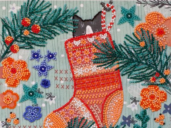 Набір для вишивання бісером міді AMB-074 Мяу  Абріс Арт