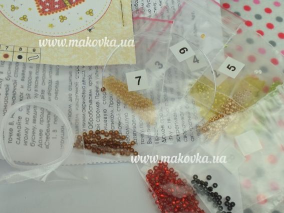 Новорічний гість (олень) Абріс Арт набір для вишивання бісером Новорічна іграшка 