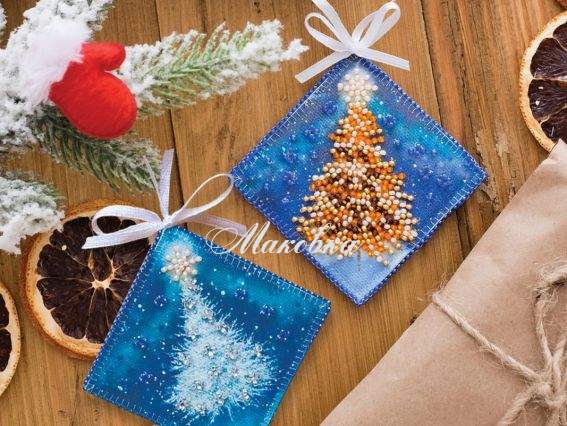 Новорічна іграшка бісером ABT-006 У лісі народилася ялинка Абрис Арт Новорічна іграшка бісером ABT-006 У лісі народилася ялинка Абрис Арт