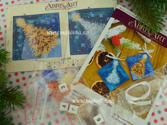 ABT-006 У лісі народилася ялинка Абріс Арт набір для вишивання бісером Новорічна іграшка 