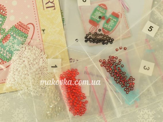 ABT-017 Помуркочемо (пара котів) Абріс Арт набір для вишивання бісером Новорічна іграшка 