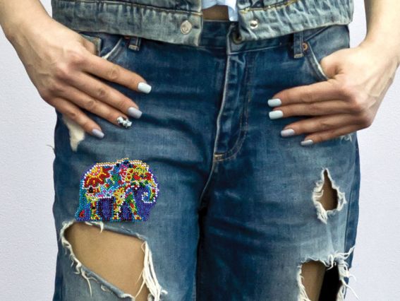 Набір для вишивання прикраса Патерихолст, СЛОН AD-102, бісер. Абрис Арт