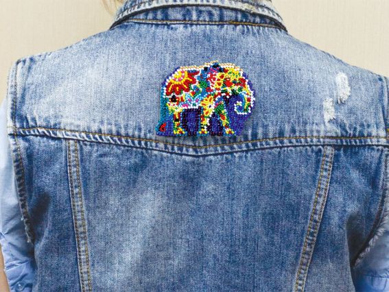 Набір для вишивання прикраса Патерихолст, СЛОН AD-102, бісер. Абрис Арт