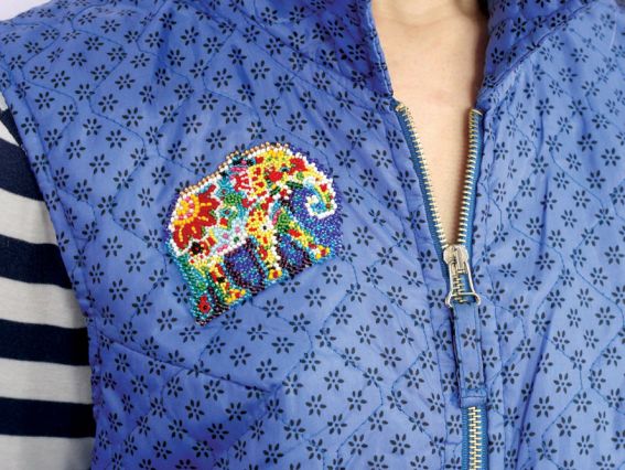 Набір для вишивання прикраса Патерихолст, СЛОН AD-102, бісер. Абрис Арт