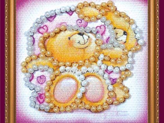 Вышивка мини-магнит бісером Мишки-1, АММ-002, Абрис Арт Вышивка мини-магнит бісером Мишки-1, АММ-002, Абрис Арт