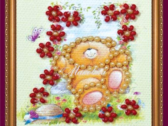 Вышивка мини-магнит бісером Качеля-1, АММ-008, Абрис Арт Вышивка мини-магнит бісером Качеля-1, АММ-008, Абрис Арт