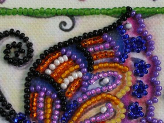 Набір для вишивання бісером АМ-144 Метелик у квітах, Абріс Арт,