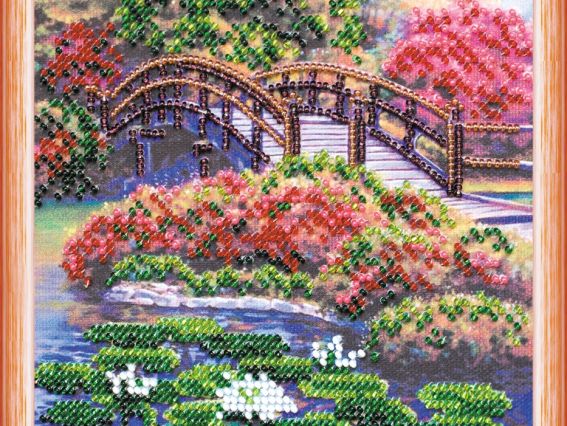 Вышивка бісером АМ-162 Цветы в пруду, Абрис Арт Вышивка бісером АМ-162 Цветы в пруду, Абрис Арт