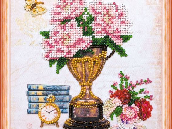 Вышивка бісером АМ-168 Натюрморт с часами, Абрис Арт Вышивка бісером АМ-168 Натюрморт с часами, Абрис Арт