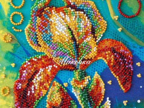 Вышивка бісером АМ-203 Разноцветный ирис, Абрис Арт Вышивка бісером АМ-203 Разноцветный ирис, Абрис Арт