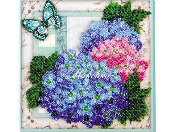 Вишивка бісером міді AMB-004 Ніжні гортензії, Абрис Арт