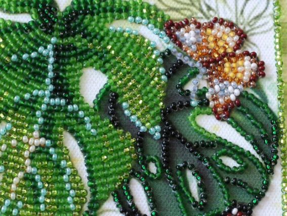 Набор для вышивания бисером миди AMB-028 Монстера, Абрис Арт, Абрис Арт