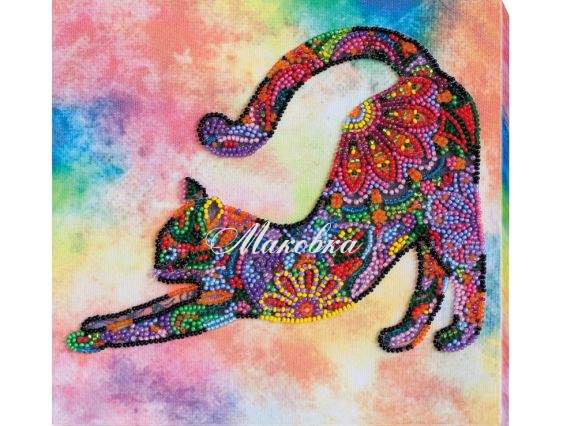 Вишивка бісером міді AMB-060 Грайливе кошеня, Абрис Арт