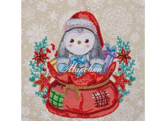 Вишивка бісером міді AMB-073 А ось і я! (пінгвін) Абрис Арт